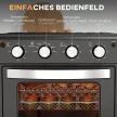 Mini sütő, légkeveréses fritőz, 90-230°C, 7 program, tartozékok, fekete