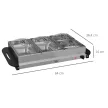  2-in-1 Buffetwärmer 6,8L Warmhalteplatte 300 Watt Edelstahl Speisewärmer Silber
