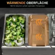  2-in-1 Buffetwärmer 6,8L Warmhalteplatte 300 Watt Edelstahl Speisewärmer Silber