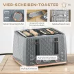 2 az 1-ben konyhai szett, kenyérpirító és vízforraló, több opció, 1,7 l, egyszerre 4 szelet pirítás, műanyag, szürke