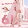 Hordozható mini hűtőszekrény kozmetikumokhoz, italokhoz és rágcsálnivalókhoz, megvilágított tükörrel, csendes működés, 6 literes, rózsaszín
