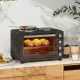 28 literes kenyérpirító, kompakt sütő főzéshez és grillezéshez, elektromos sütő sütőtálcával, grillráccsal, 2600 W, fekete