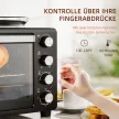 28 literes kenyérpirító, kompakt sütő főzéshez és grillezéshez, elektromos sütő sütőtálcával, grillráccsal, 2600 W, fekete