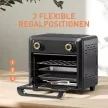 Mini sütő légkeveréssel, légkeveréses fritőzzel, időzítővel, belső világítással, 10 literes, fekete