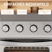 Mini sütő légkeveréses sütővel, légkeveréses fritőzzel, 6 fűtési móddal, időzítővel, tartozékokkal, 24 literes, ezüst színű