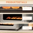 Mini sütő légkeveréses sütővel, légkeveréses fritőzzel, 6 fűtési móddal, időzítővel, tartozékokkal, 24 literes, ezüst színű