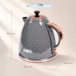 Elektromos vízforraló, 2200 W, kémlelőablakkal, szűrővel, gyorsforralóval, szürke