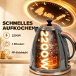 Elektromos vízforraló, 2200 W, kémlelőablakkal, szűrővel, gyorsforralóval, szürke