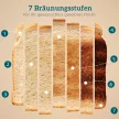 4 szeletes kenyérpirító 7 pirítási szinttel, magas süllyesztéssel, újramelegítés/kiolvasztás/törlés funkcióval, szürke hullámos dizájnnal
