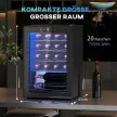 Kis borhűtő, minihűtő 20 palackhoz, 53 literes űrtartalom, üvegajtóval, LED világítással, fekete