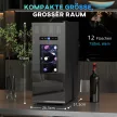 12 palackos borhűtő, üvegajtóval, LED világítású italhűtő, érintőképernyő, fekete