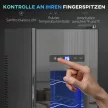 12 palackos borhűtő, üvegajtóval, LED világítású italhűtő, érintőképernyő, fekete