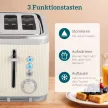 2200 W-os, 1,7 literes vízforraló gyorsforraló funkcióval, vízkőoldó szűrővel és 4 szeletes kenyérpirítóval, 7 pirítási fokozattal és krémszínű sütővel