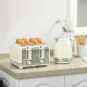 Vízforraló és kenyérpirító szett, 1,7 L, 2200 W, Strix termosztát, szűrő, 4 szeletes kenyérpirító, 7 pirítási szint, morzsatálca