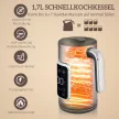 Vízforraló és kenyérpirító szett LED érintőképernyővel, 1,7 l, 2 kenyérpirító nyílással, különböző üzemmódokkal és funkciókkal, fekete