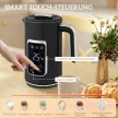 Vízforraló és kenyérpirító szett LED érintőképernyővel, 1,7 l, 2 kenyérpirító nyílással, különböző üzemmódokkal és funkciókkal, fekete