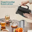 Vízforraló és kenyérpirító szett, 2200W, Otter termosztát, 2 szeletes kenyérpirító, 7 pirítási szint, morzsatálca, fekete