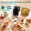 Vízforraló és kenyérpirító szett, LED kijelző, 1,7 liter, 2200 W, retró dizájn, memória funkció, fekete