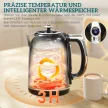Vízforraló és kenyérpirító szett, LED kijelző, 1,7 liter, 2200 W, retró dizájn, memória funkció, fekete