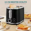 Vízforraló és kenyérpirító szett, LED kijelző, 1,7 liter, 2200 W, retró dizájn, memória funkció, fekete