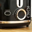 Vízforraló és kenyérpirító szett, LED kijelző, 1,7 liter, 2200 W, retró dizájn, memória funkció, fekete