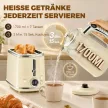Vízforraló és kenyérpirító szett LED kijelzővel, 1,7 literes vízforraló 3 órás melegen tartó funkcióval, krémszínű