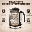 Vízforraló és kenyérpirító készlet hőmérővel, 1,7 l, 2200 W-os vízforraló, 2 szeletes kenyérpirító 7 pirítási szinttel
