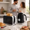 Vízforraló és kenyérpirító készlet hőmérővel, 1,7 l, 2200 W-os vízforraló, 2 szeletes kenyérpirító 7 pirítási szinttel