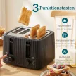 1,7 literes gyorsforraló és 4 szeletes kenyérpirító szett, tojásfőző 6 tojáshoz, jelzőfénnyel, fekete