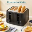 1,7 literes gyorsforraló és 4 szeletes kenyérpirító szett, tojásfőző 6 tojáshoz, jelzőfénnyel, fekete