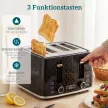 1,7 literes, 2200 W-os gyorsforralós vízforraló és 4 szeletes kenyérpirító szett vízkőszűrővel, fekete