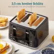 1,7 literes, 2200 W-os gyorsforralós vízforraló és 4 szeletes kenyérpirító szett vízkőszűrővel, fekete