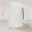 Elektrischer Wasserkocher, 1,7L Schnellkochfunktion, 2200W, mit herausnehmbarem Kalkfilter, Abschaltautomatik, Cremeweiß