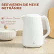 Elektrischer Wasserkocher, 1,7L Schnellkochfunktion, 2200W, mit herausnehmbarem Kalkfilter, Abschaltautomatik, Cremeweiß