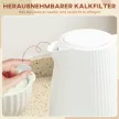 Elektrischer Wasserkocher, 1,7L Schnellkochfunktion, 2200W, mit herausnehmbarem Kalkfilter, Abschaltautomatik, Cremeweiß