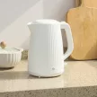 Elektrischer Wasserkocher, 1,7L Schnellkochfunktion, 2200W, mit herausnehmbarem Kalkfilter, Abschaltautomatik, Cremeweiß