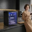 Weinkühler für 16 Flaschen, 48 L Kapazität, 4–16°C, Unterbau Kühlschrank für Getränke und Bier, mit Glastür, LED-Licht