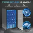 Weinkühlschrank 24 Flaschen, 68 Liter Kapazität, 4–16 °C Standgerät für Getränke, Bier und Wein mit Glas-Tür, Schwarz