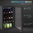 Weinkühlschrank 24 Flaschen, 68 Liter Kapazität, 4–16 °C Standgerät für Getränke, Bier und Wein mit Glas-Tür, Schwarz