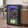 Weinkühlschrank 24 Flaschen, 68 Liter Kapazität, 4–16 °C Standgerät für Getränke, Bier und Wein mit Glas-Tür, Schwarz