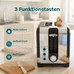 2 szeletes kenyérpirító 7 pirítási szinttel, újramelegítés/kiolvasztás/törlés funkciókkal, melegen tartó ráccsal, 930 W