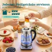 Elektromos vízforraló, 1,7 literes, gyorsforraló, 2200 W-os, UK Strix termosztáttal, teaszűrővel, melegen tartó funkcióval