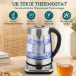 Elektromos vízforraló, 1,7 literes, gyorsforraló, 2200 W-os, UK Strix termosztáttal, teaszűrővel, melegen tartó funkcióval