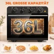 Forró levegős fritőz légkeveréses és forgónyársas sütővel, hőmérséklet-szabályozással, időzítővel, 1800 W