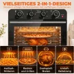 Forró levegős fritőz légkeveréses és forgónyársas sütővel, hőmérséklet-szabályozással, időzítővel, 1800 W