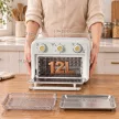 12 literes mini légkeveréses fritőz/sütő légkeveréssel, 5 programmal, sütőtálcával és sütőkosárral, 1200 W, mosogatógépben mosható