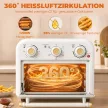 12 literes mini légkeveréses fritőz/sütő légkeveréssel, 5 programmal, sütőtálcával és sütőkosárral, 1200 W, mosogatógépben mosható