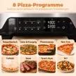 Beltéri pizzakemence, 12 hüvelykes elektromos pizzakemence 8 programmal, 430 °C, időzítő, kerámialapos, 2200 W
