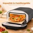 Beltéri pizzakemence, 12 hüvelykes elektromos pizzakemence 8 programmal, 430 °C, időzítő, kerámialapos, 2200 W
