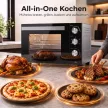 36 literes mini sütő légkeveréssel, 90–230 °C hőmérséklet-szabályozással, 1500 W